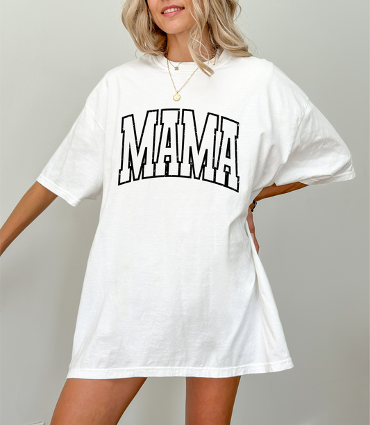 Mama Black Outline Tee