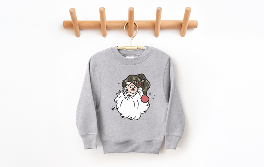 Camo Santa Kids Crewneck Sweatshirt