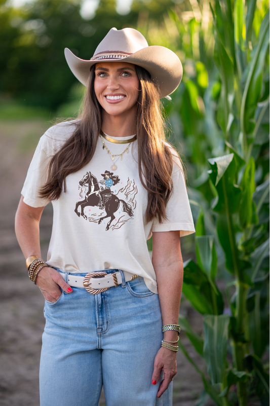 The Coffee Cowgirl Boxy Tee